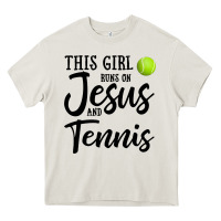 Cream this girl runs on jesus and tennis Heavy Core Tee - DesigneFamous