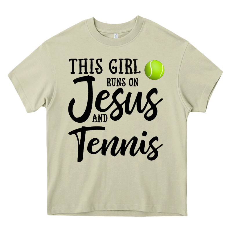 This Girl Runs On Jesus And Tennis Heavy Core Tee by DesigneFamous | Teevron