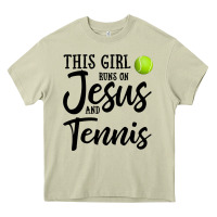 This Girl Runs On Jesus And Tennis Heavy Core Tee | Teevron