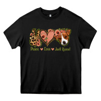 Black Peace Love Jack Russel Heavy Core Tee - Jasminsmagicworld