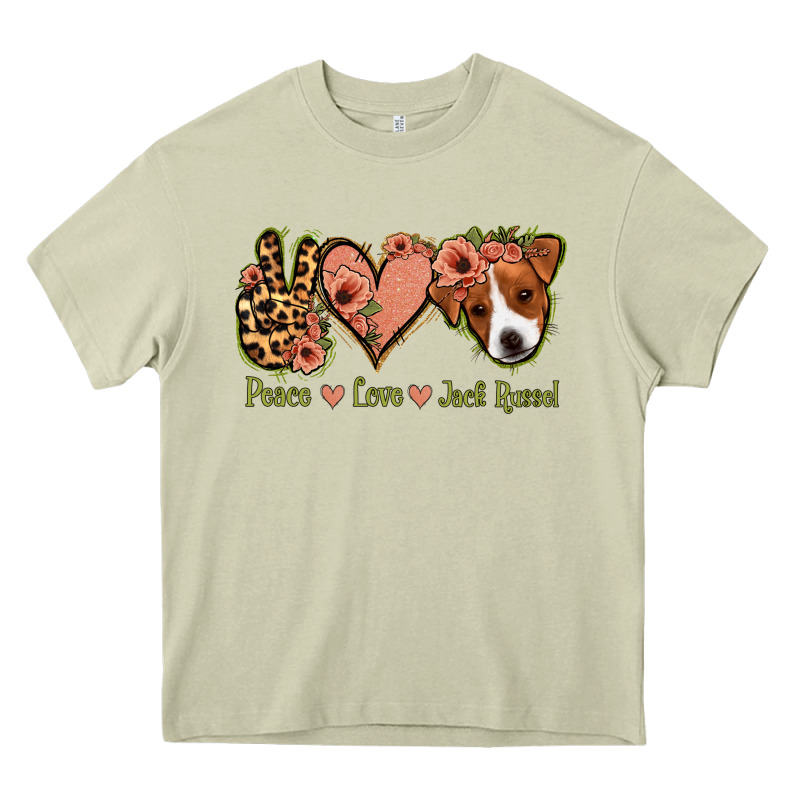 Peace Love Jack Russel Heavy Core Tee by Jasminsmagicworld | Teevron