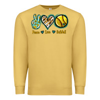 Antique Gold Peace Love Softball Premium Sweatshirt - Jasminsmagicworld