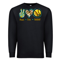 Black Peace Love Softball Premium Sweatshirt - Jasminsmagicworld