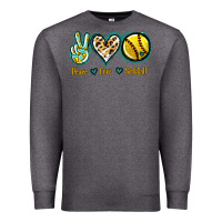 Charcoal Heather Peace Love Softball Premium Sweatshirt - Jasminsmagicworld