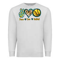 Dove Grey Peace Love Softball Premium Sweatshirt - Jasminsmagicworld