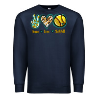 Navy Peace Love Softball Premium Sweatshirt - Jasminsmagicworld