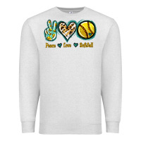 Oatmeal Heather Peace Love Softball Premium Sweatshirt - Jasminsmagicworld