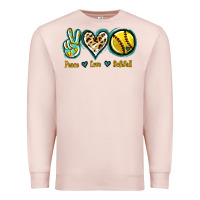 Pale Pink Peace Love Softball Premium Sweatshirt - Jasminsmagicworld