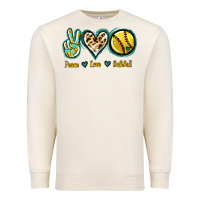 Peace Love Softball Premium Sweatshirt | Teevron