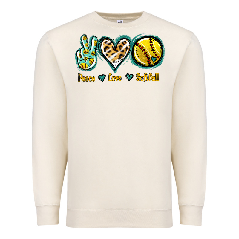Peace Love Softball Premium Sweatshirt by Jasminsmagicworld | Teevron
