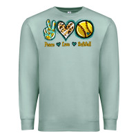 Seafoam Peace Love Softball Premium Sweatshirt - Jasminsmagicworld