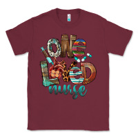 Burgundy One Loved Nurse Classic Tee - FaDigitalArtStudio