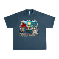 Midnight Navy Happy Easter Urban Heavy Tee - CowhideDigitalArt