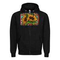 Black sunflower serape leopard background Zipper Hoodie - Jasminsmagicworld