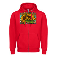 Red sunflower serape leopard background Zipper Hoodie - Jasminsmagicworld