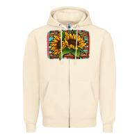 Sandshell sunflower serape leopard background Zipper Hoodie - Jasminsmagicworld