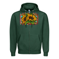 Sports Green sunflower serape leopard background Zipper Hoodie - Jasminsmagicworld