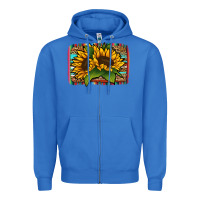 True Royal sunflower serape leopard background Zipper Hoodie - Jasminsmagicworld