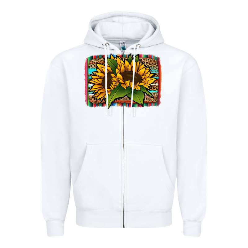 Sunflower Serape Leopard Background Zipper Hoodie by Jasminsmagicworld | Teevron