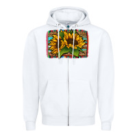 White sunflower serape leopard background Zipper Hoodie - Jasminsmagicworld