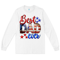 White Best Dad Ever Long Sleeve Tee - LillyAllenDesigns
