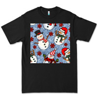 Black christmas snowman seamless pattern Premium Tee - BundleAndBundleShop