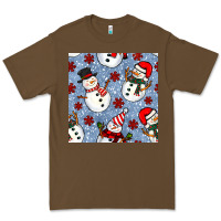 Cacao christmas snowman seamless pattern Premium Tee - BundleAndBundleShop