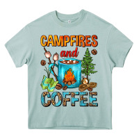 Arona Campfires And Coffee Camping Coffee Heavy Core Tee - FaDigitalArtStudio
