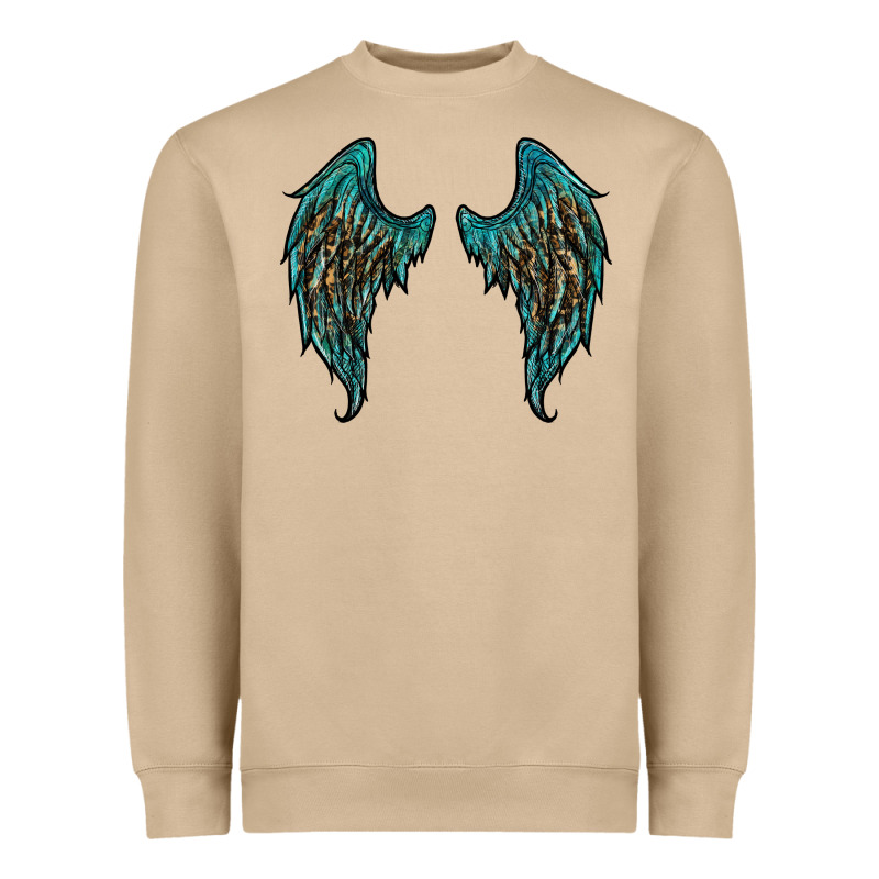 Turquoise Leopard Wings Heavyweight Sweatshirt by RanaPortraitStore | Teevron