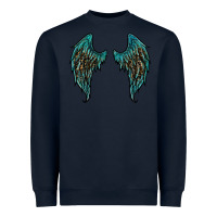 Navy turquoise leopard wings Heavyweight Sweatshirt - RanaPortraitStore