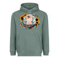 Sage Sunflower Leopard Hedgehog Heavyweight Hoodie - Jasminsmagicworld