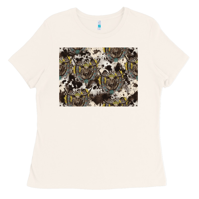 Longhorn Pattern Ladies Tee by CowhideDigitalArt | Teevron