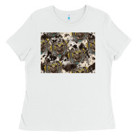 White Longhorn Pattern Ladies Tee - CowhideDigitalArt