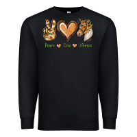 Black Peace Love Horses Premium Sweatshirt - Jasminsmagicworld