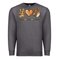 Charcoal Heather Peace Love Horses Premium Sweatshirt - Jasminsmagicworld
