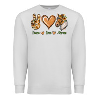 Dove Grey Peace Love Horses Premium Sweatshirt - Jasminsmagicworld