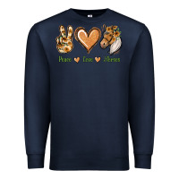 Navy Peace Love Horses Premium Sweatshirt - Jasminsmagicworld