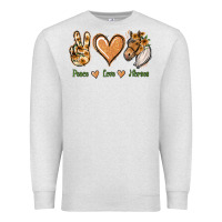 Oatmeal Heather Peace Love Horses Premium Sweatshirt - Jasminsmagicworld