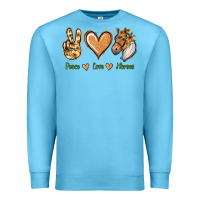 Ocean Blue Peace Love Horses Premium Sweatshirt - Jasminsmagicworld