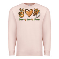Pale Pink Peace Love Horses Premium Sweatshirt - Jasminsmagicworld