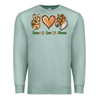 Seafoam Peace Love Horses Premium Sweatshirt - Jasminsmagicworld