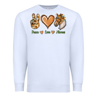 White Peace Love Horses Premium Sweatshirt - Jasminsmagicworld