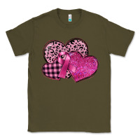 Army Green breast cancer hearts Classic Tee - FaDigitalArtStudio