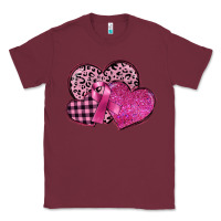 Burgundy breast cancer hearts Classic Tee - FaDigitalArtStudio
