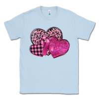 Dusty Blue breast cancer hearts Classic Tee - FaDigitalArtStudio