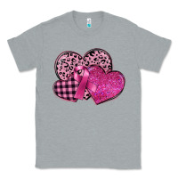 Heather Grey breast cancer hearts Classic Tee - FaDigitalArtStudio