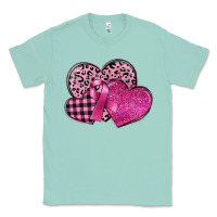 Seafoam breast cancer hearts Classic Tee - FaDigitalArtStudio
