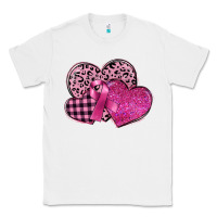 White breast cancer hearts Classic Tee - FaDigitalArtStudio