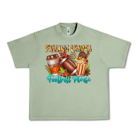 Oil Green Falling Leaves Football Please Urban Heavy Tee - CowhideDigitalArt