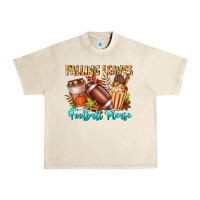 Sandshell Falling Leaves Football Please Urban Heavy Tee - CowhideDigitalArt